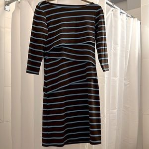 J.McLaughlin super soft brown & light blue striped dress - size S